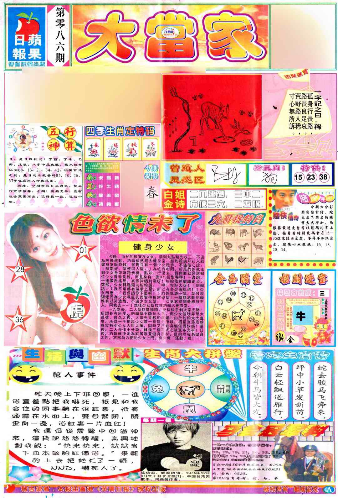 六合彩087期彩卷后庄A(保证香港版)
