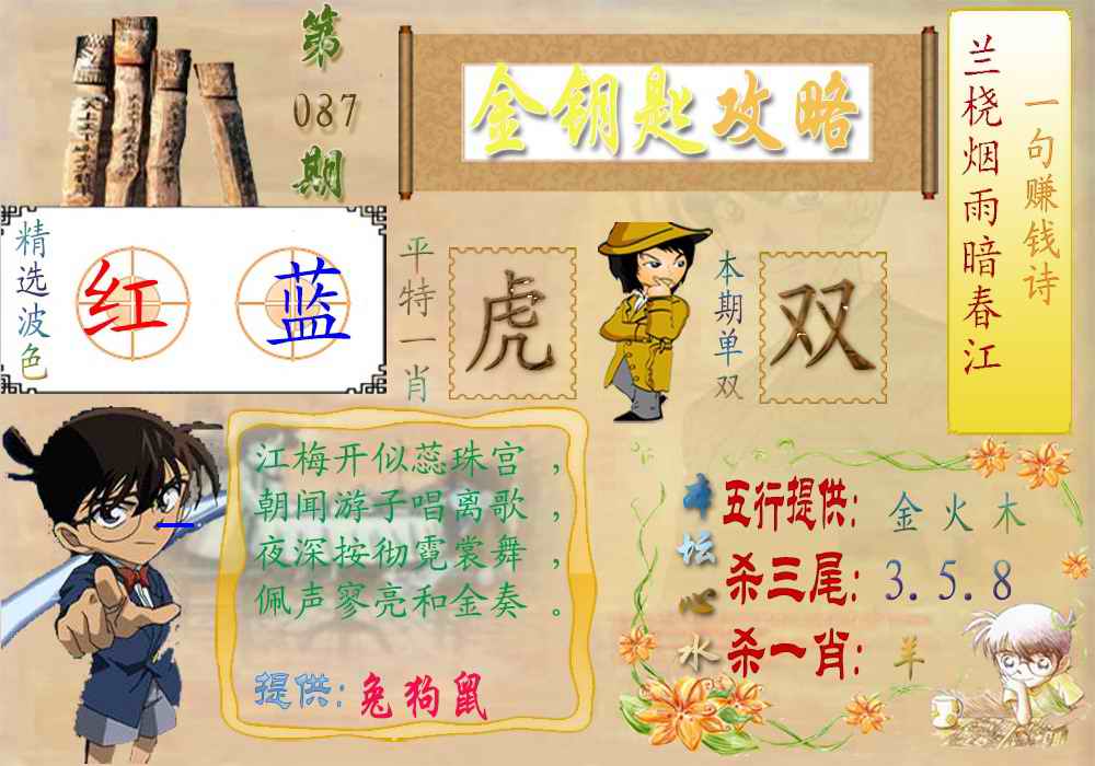 六合彩087期金钥匙攻略
