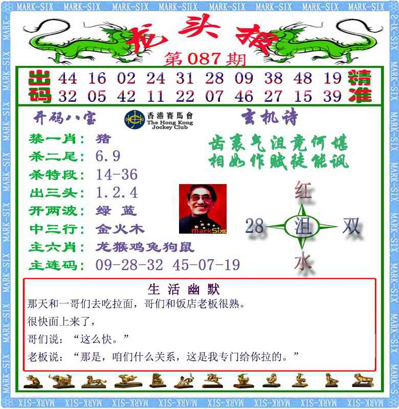六合彩087期马经龙头报（荐）
