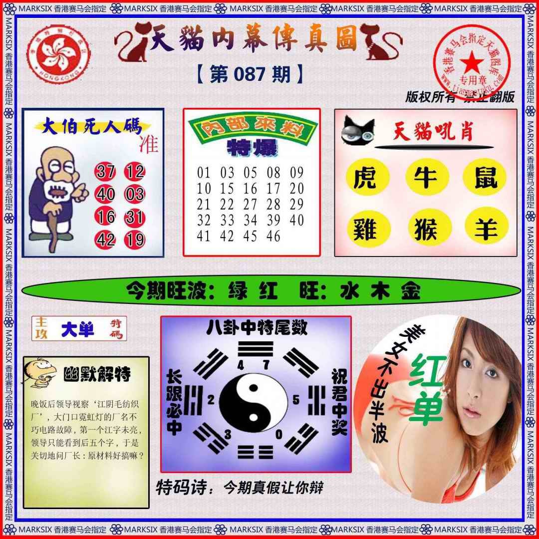 六合彩087期内幕传真图