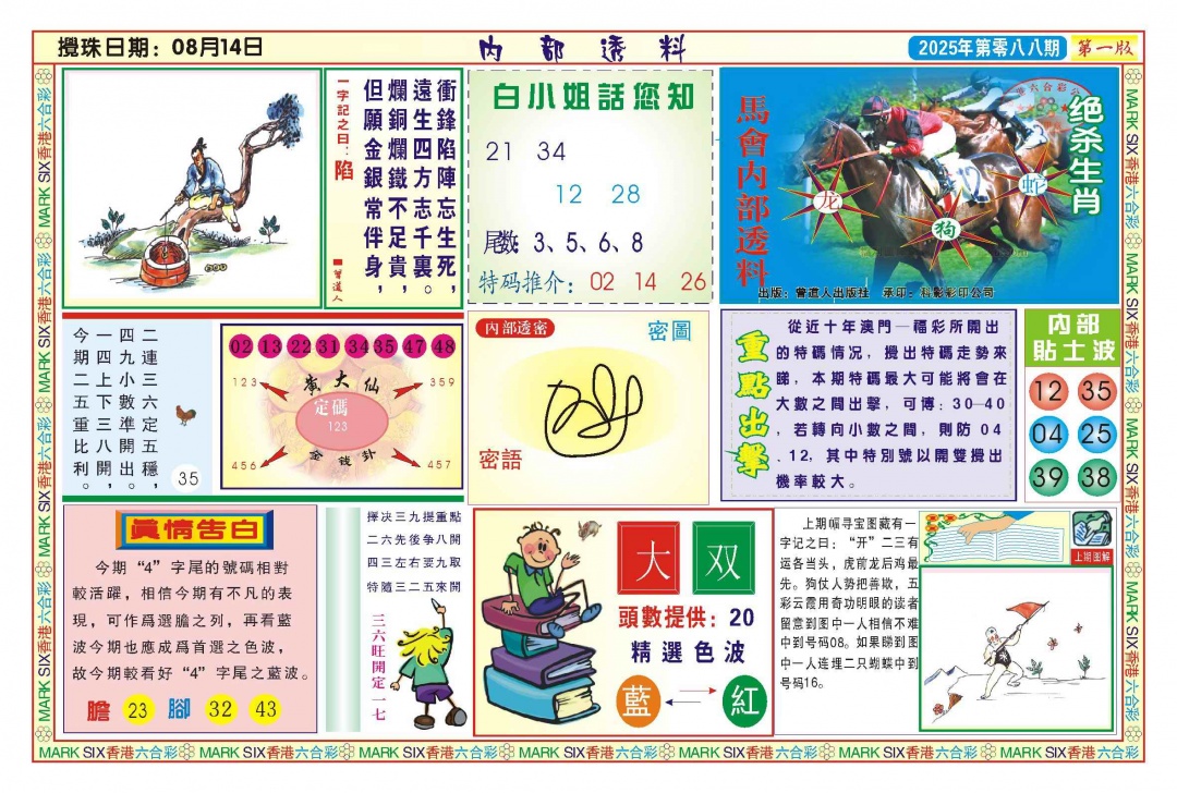 六合彩088期内部透料A(新图)