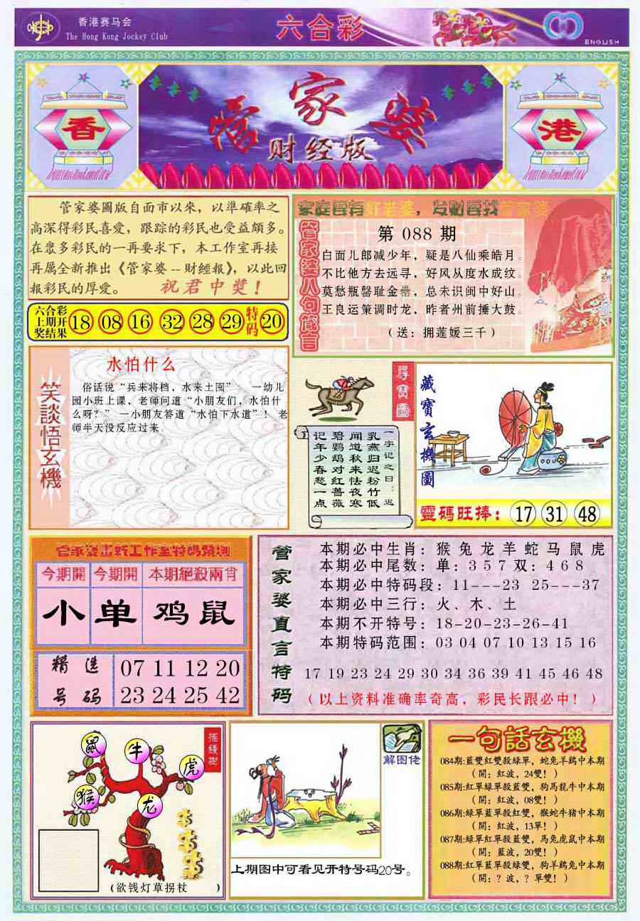六合彩088期管家婆财经版