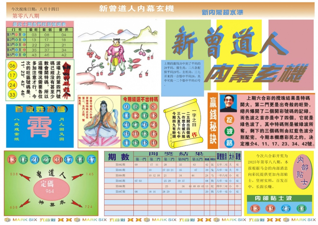 六合彩088期新曾道人内幕A