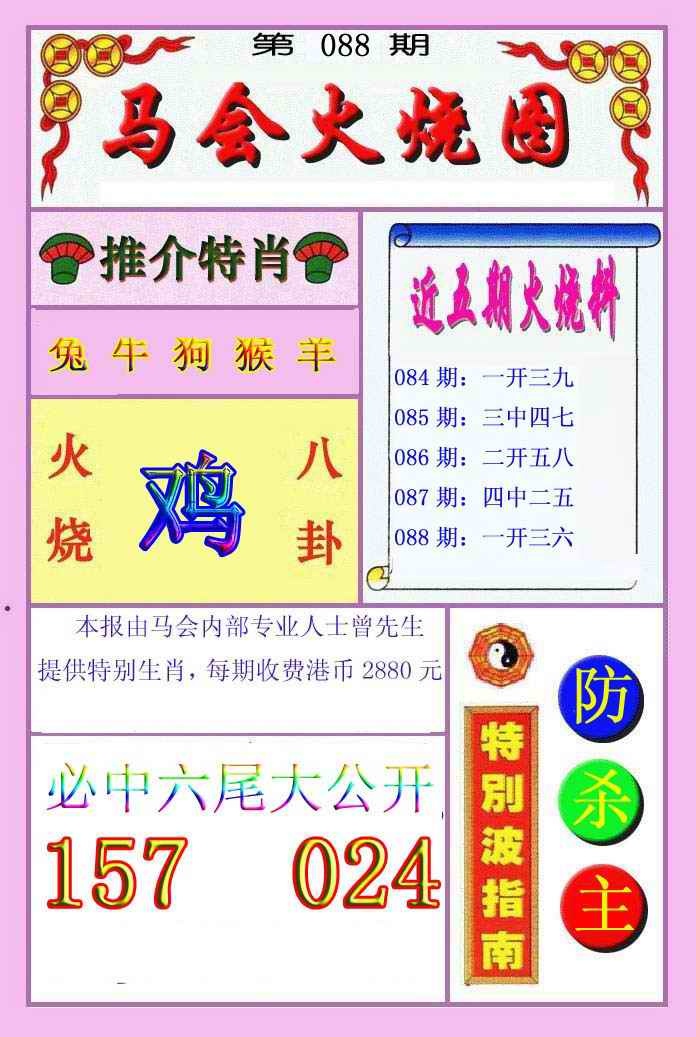 六合彩088期火烧图