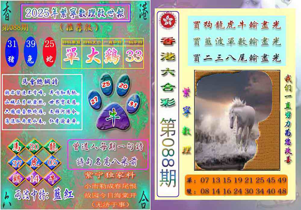 六合彩088期数理救世报