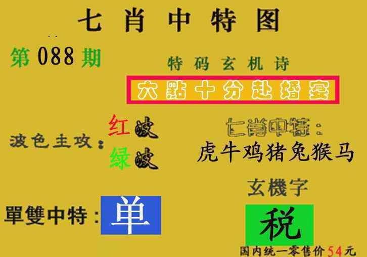 六合彩088期七肖中特(新图)