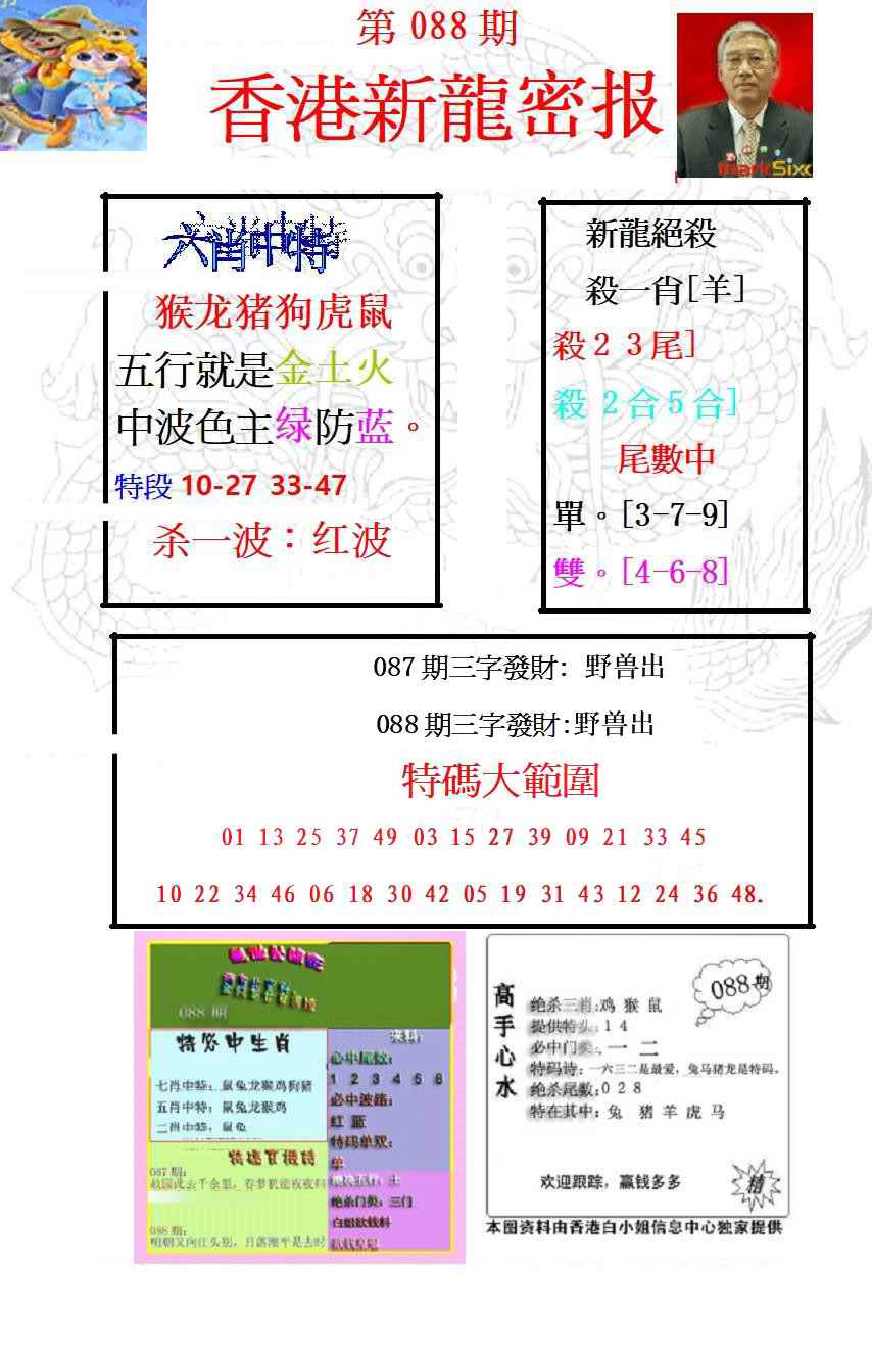六合彩088期新龙密报