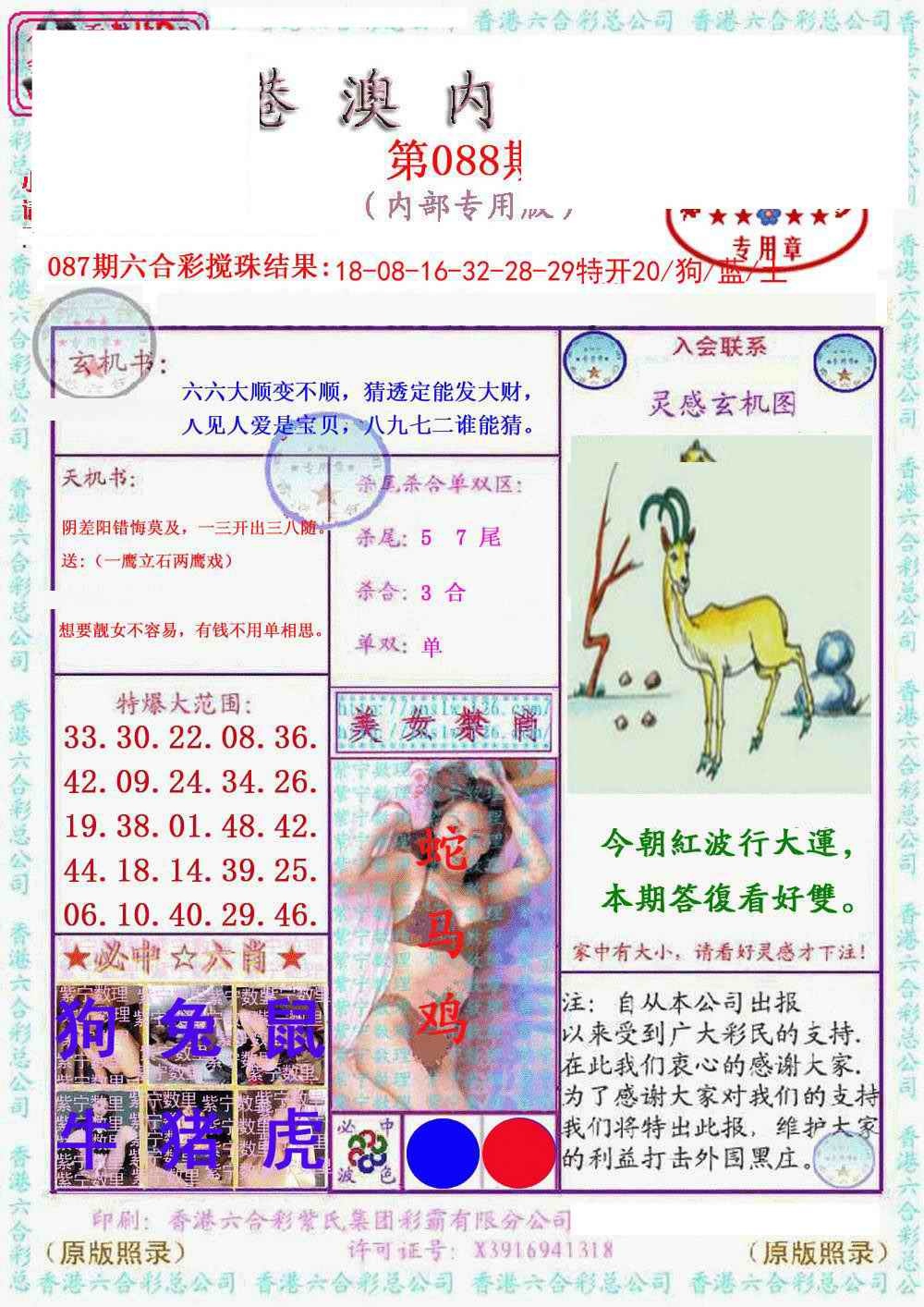 六合彩088期港澳内幕报