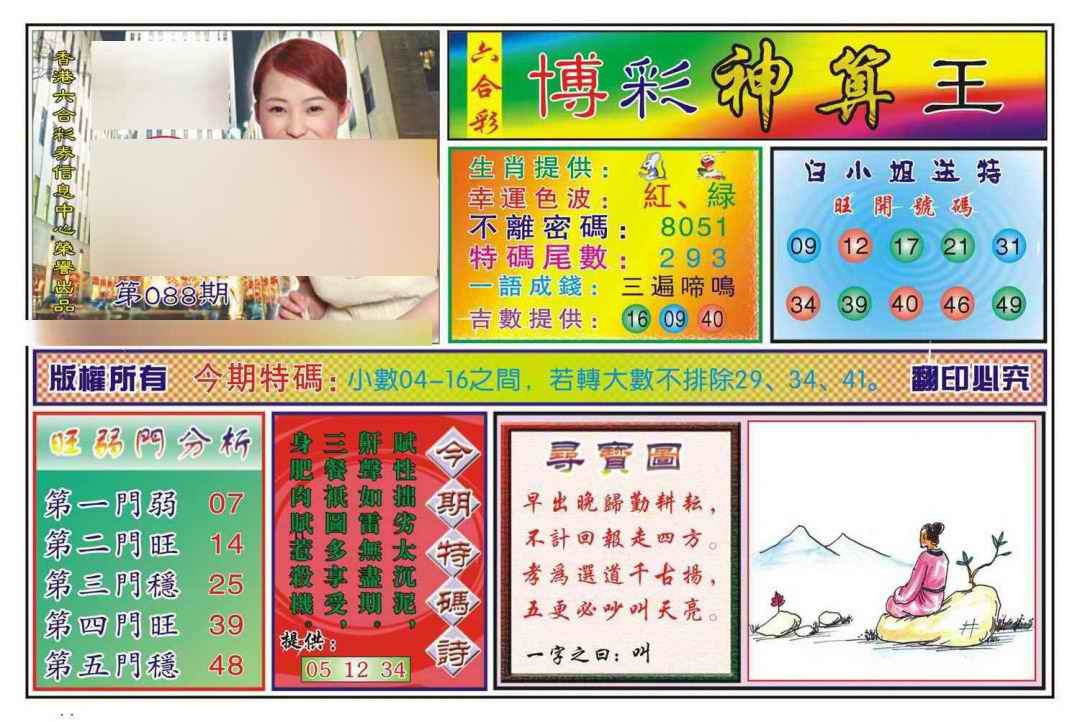 六合彩088期博彩神算王(新图)