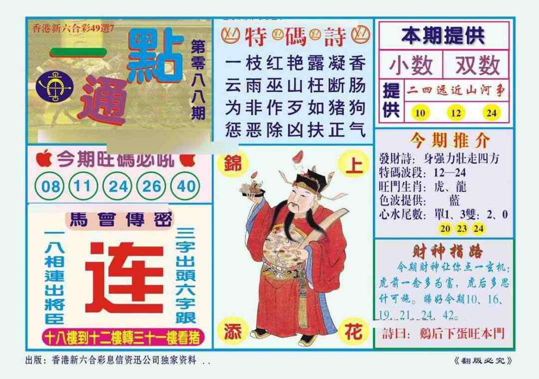 六合彩088期一点通（新图）
