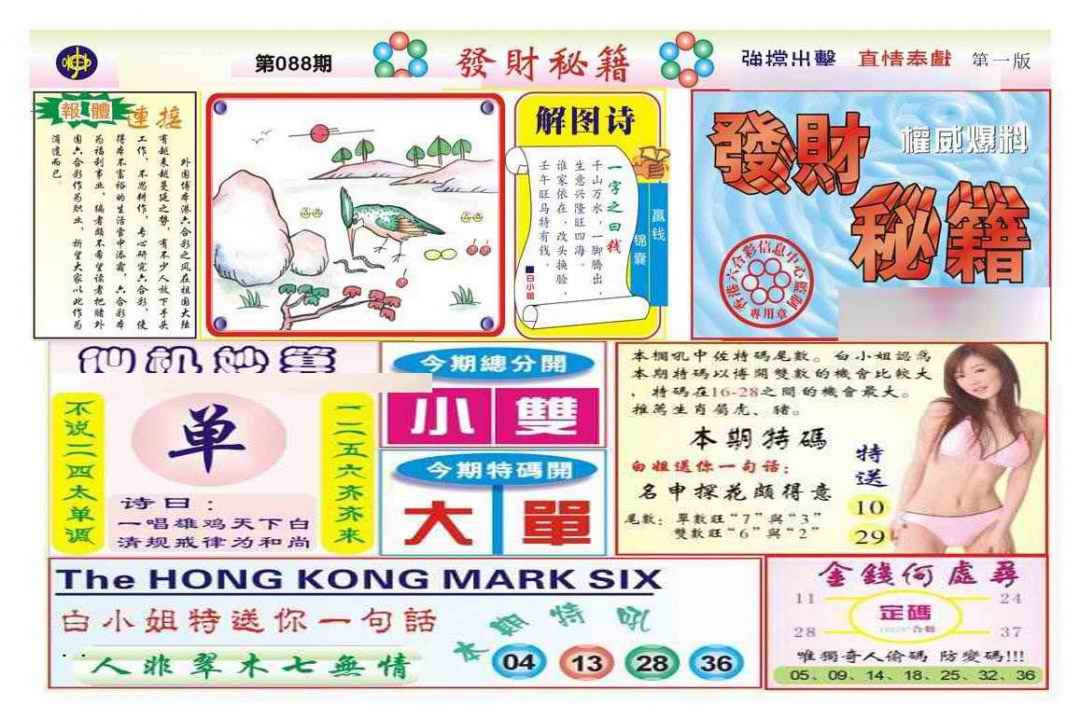 六合彩088期发财秘籍A（新图）