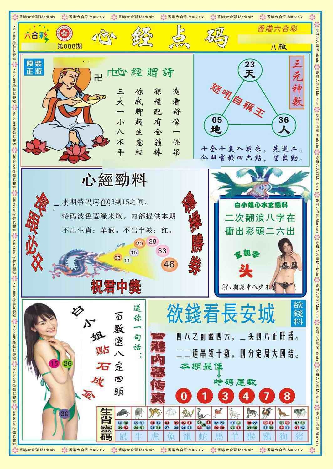 六合彩088期心经点码a（新图）