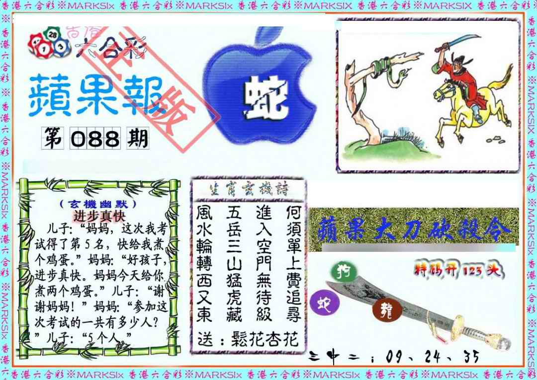 六合彩088期频果报