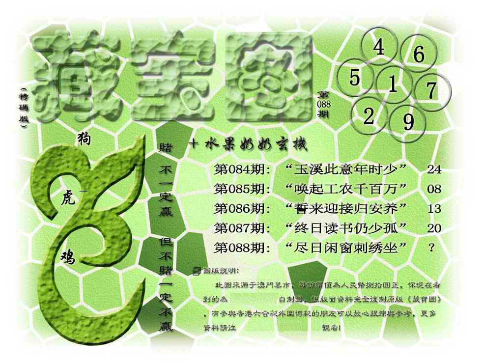 六合彩088期藏宝图(正版)