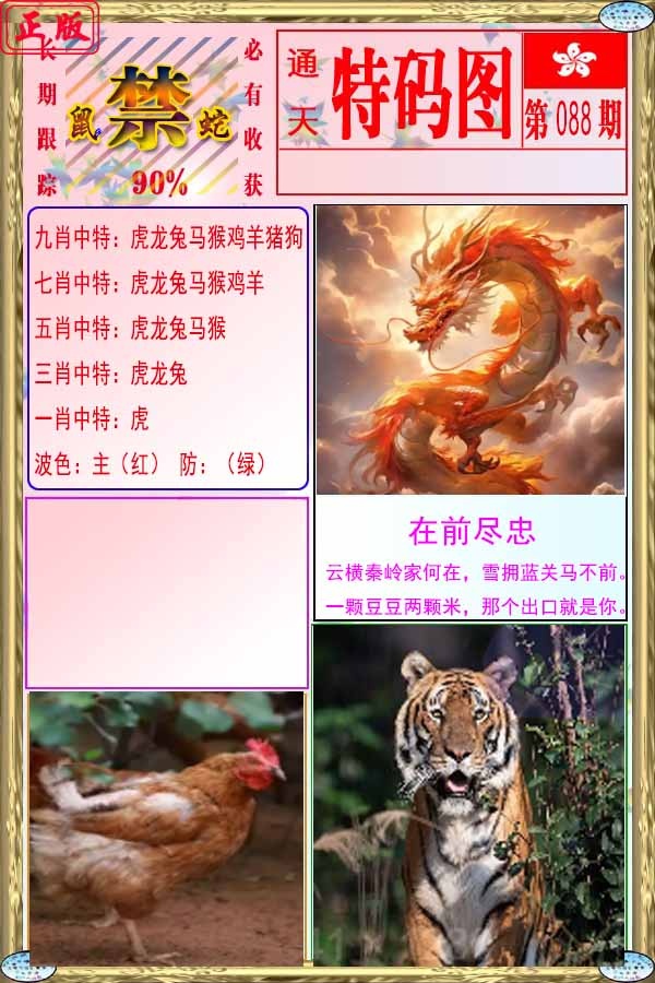 六合彩088期特码图