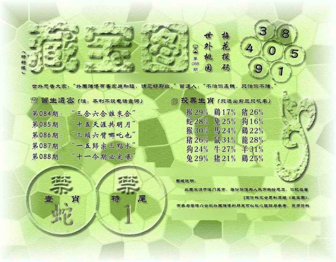 六合彩088期假老藏宝图