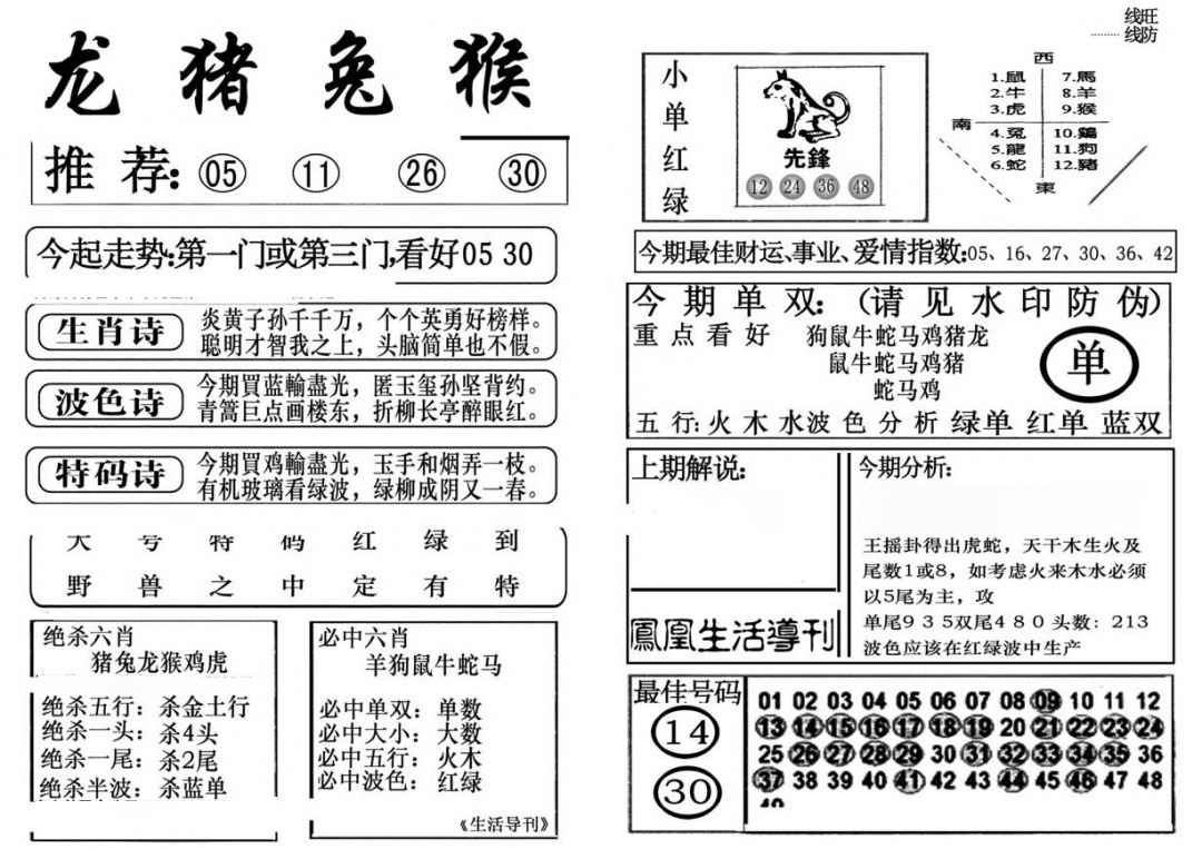 六合彩088期生活快报(新料)