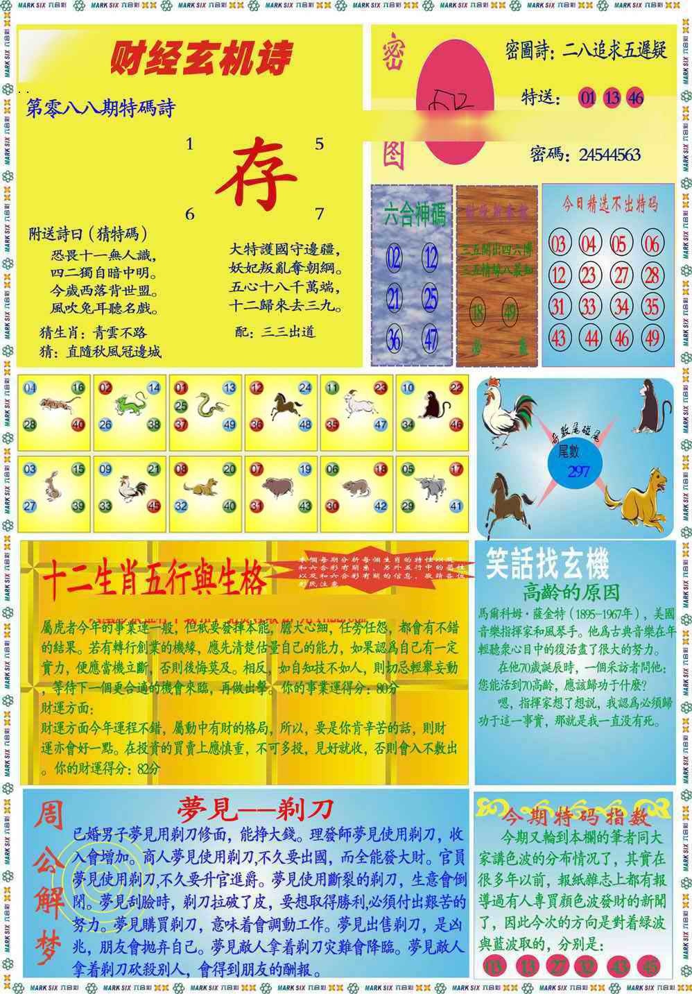 六合彩088期马经财经B(新图推荐)