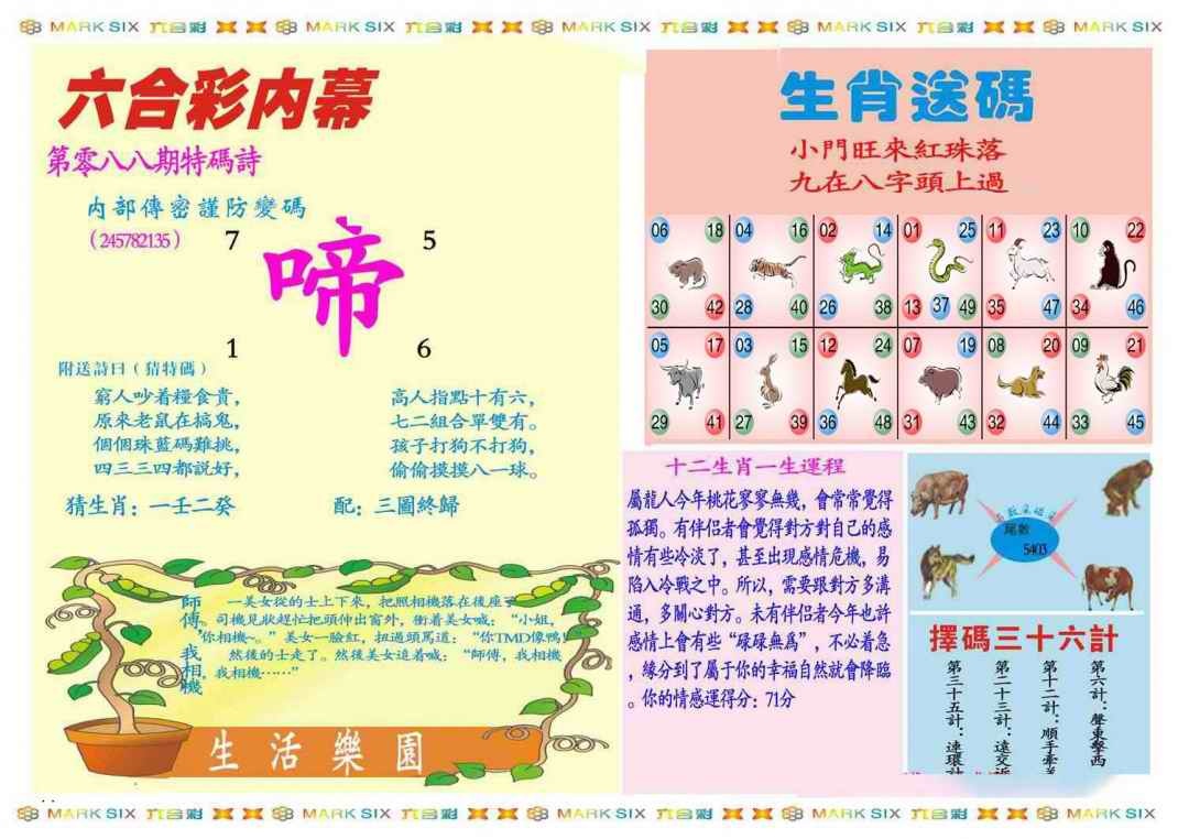 六合彩088期马经内幕B(新图推荐)