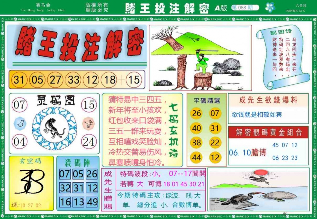 六合彩088期赌王投注解密记录