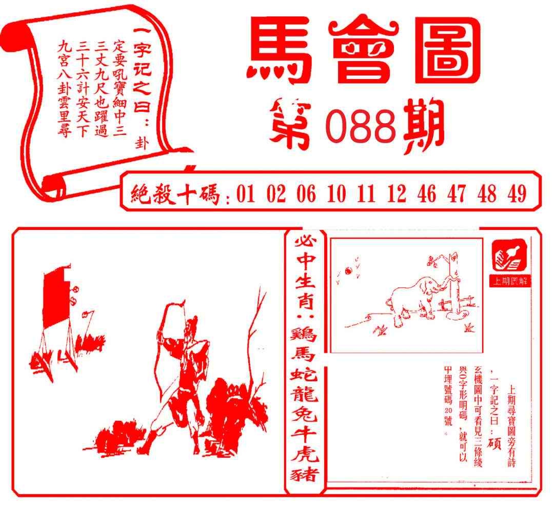六合彩088期马会图