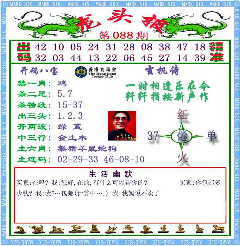 六合彩088期马经龙头报（荐）