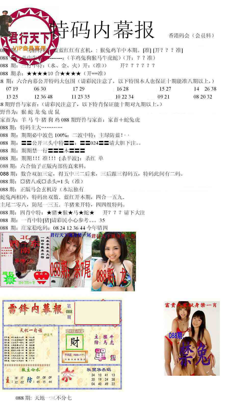 六合彩088期特码内幕报