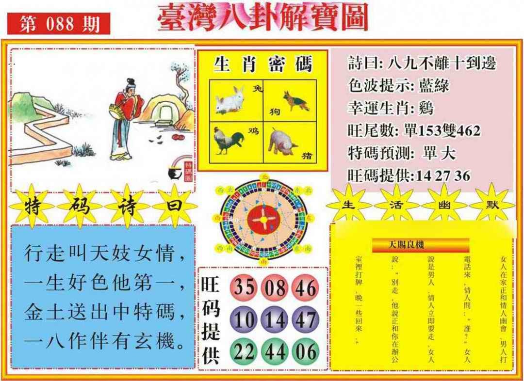 六合彩088期台湾八卦解宝图