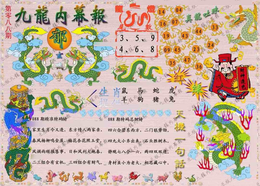 六合彩088期正版九龙内幕报