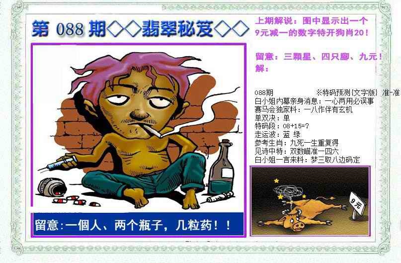 六合彩088期另翡翠秘笈(信封)