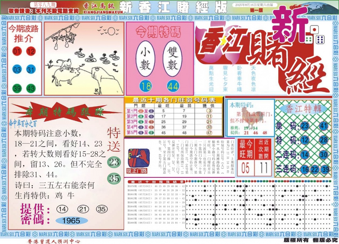 六合彩089期新香江赌经A