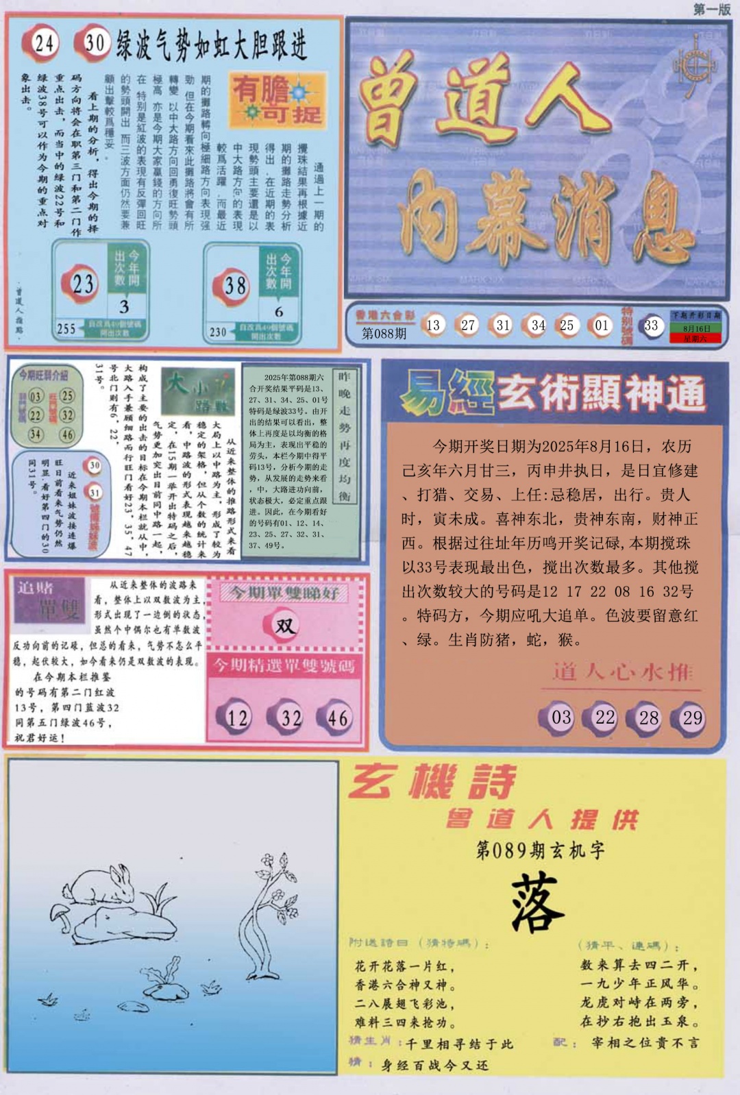 六合彩089期曾道人内幕消息A