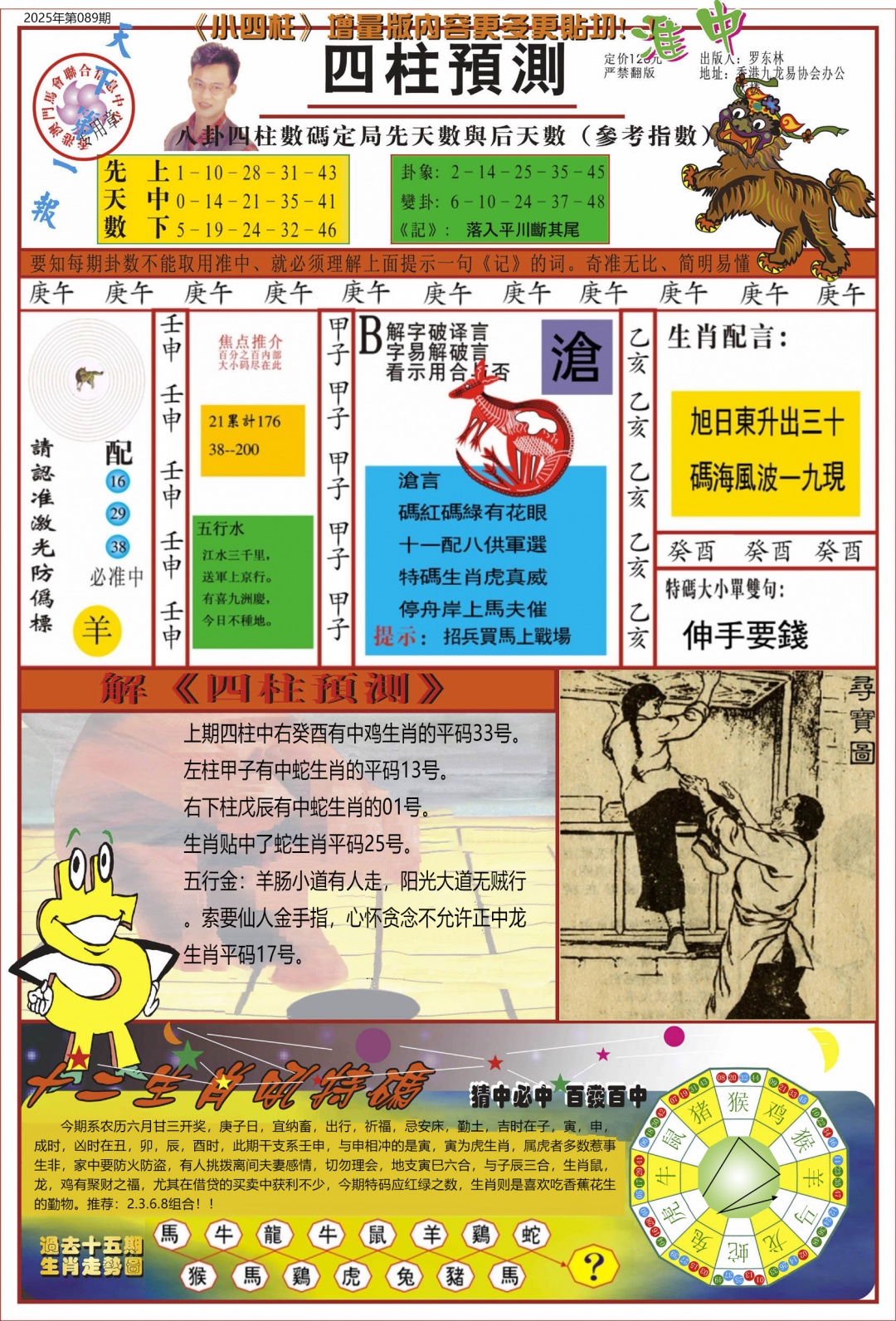 六合彩089期中四柱预测A
