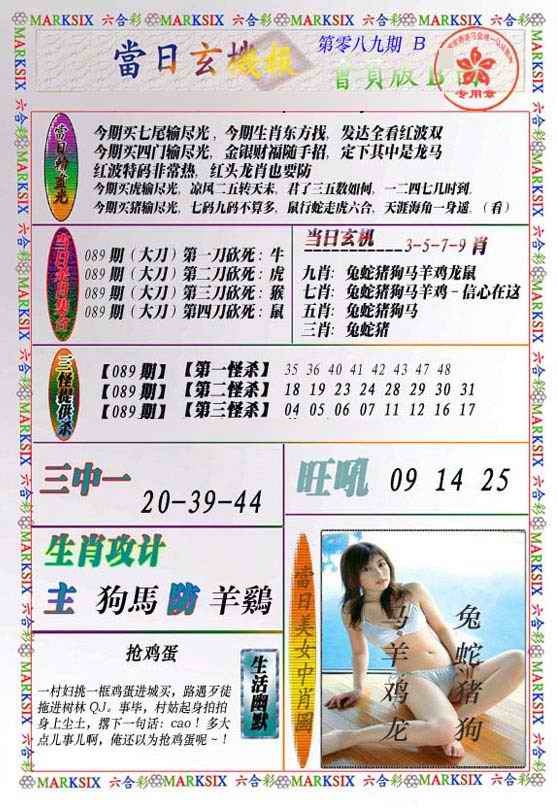 六合彩089期当日玄机-2