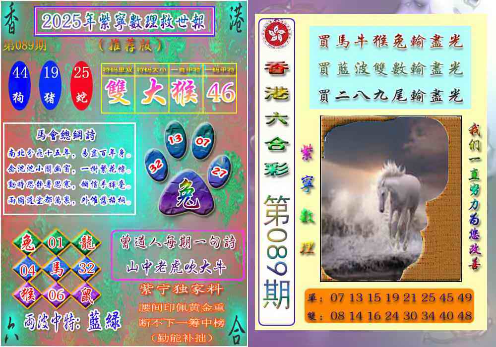 六合彩089期数理救世报