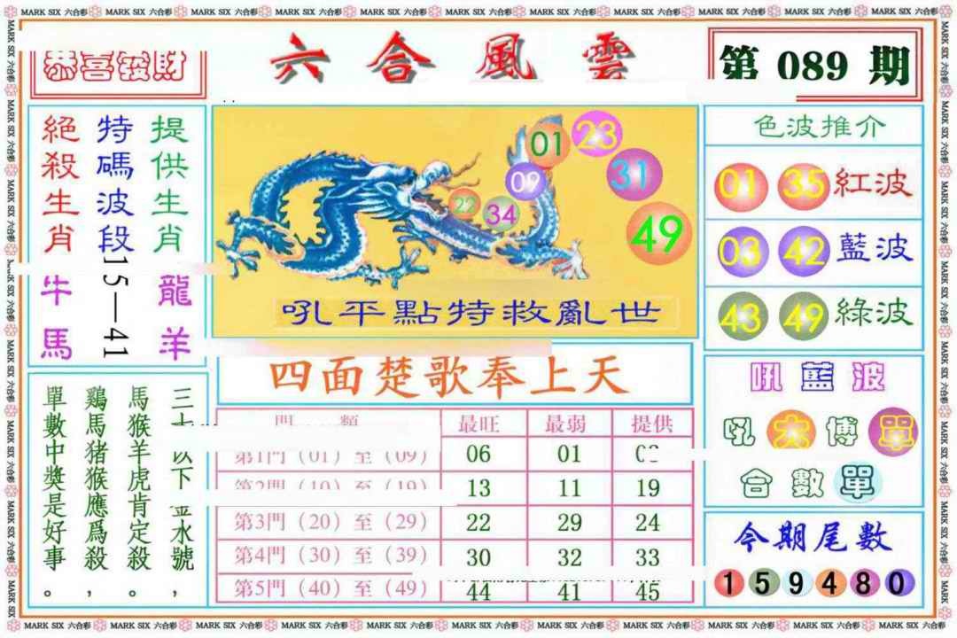 六合彩089期六合风云《另版》