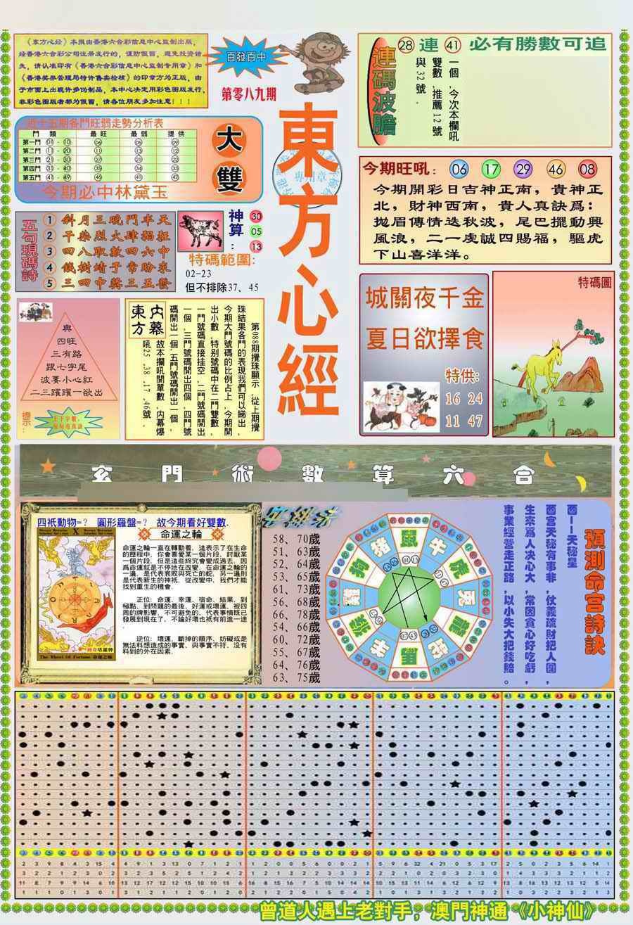 六合彩089期(新版)东方心经A