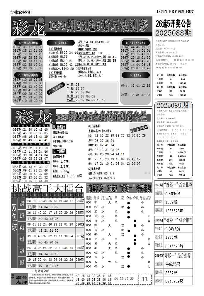 六合彩089期七星彩图(高清)D