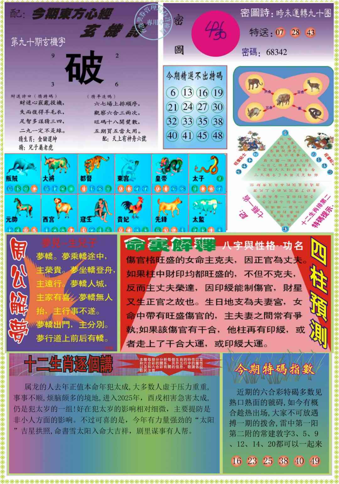 六合彩090期东方心经B