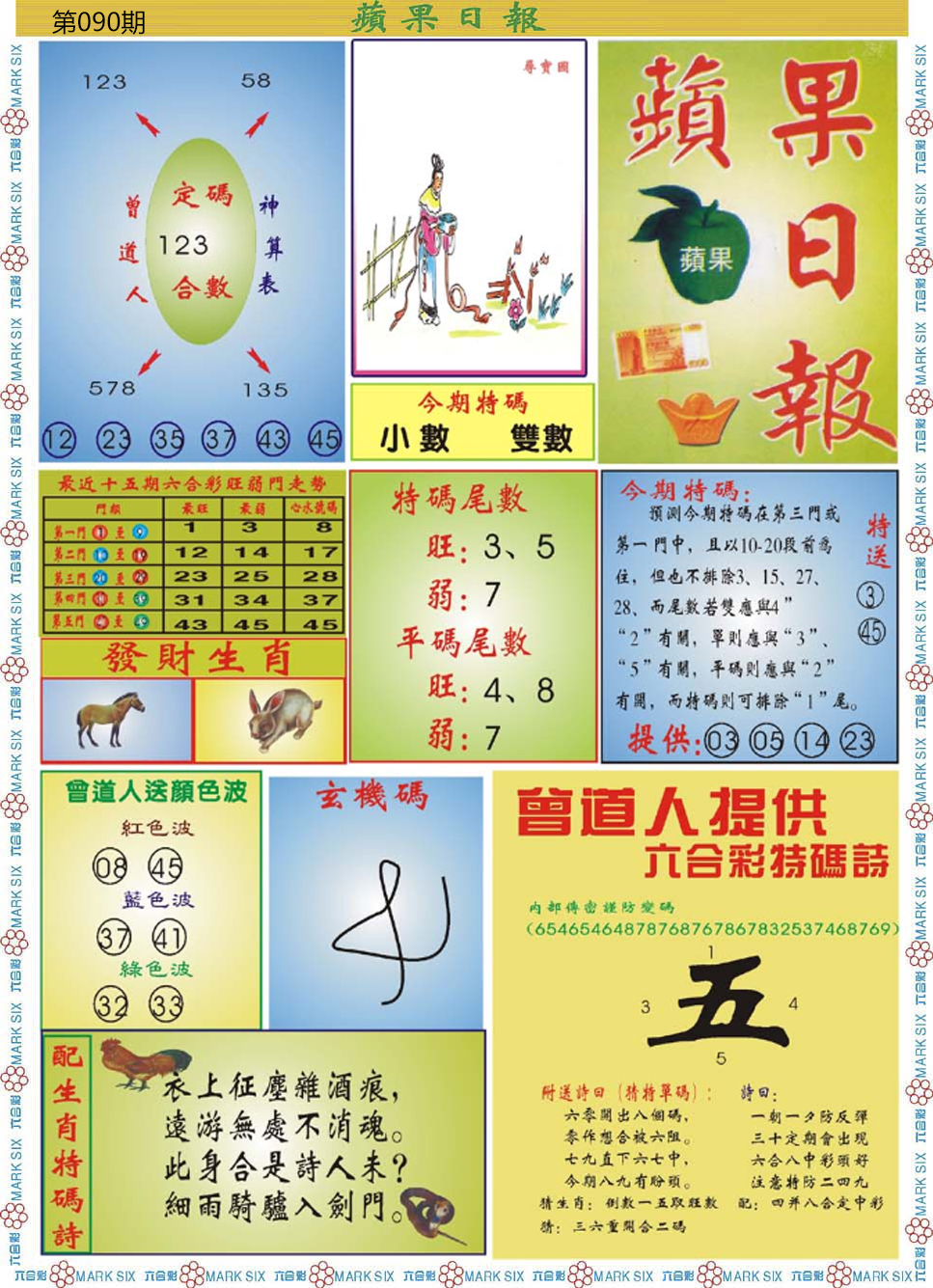 六合彩090期青苹果日报