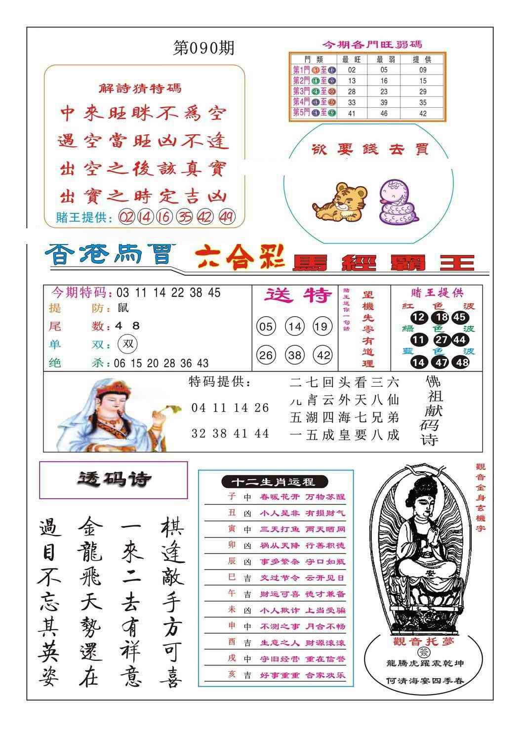 六合彩090期马经霸王