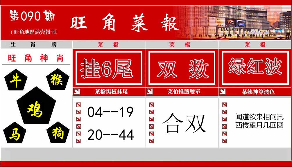 六合彩090期旺角菜报