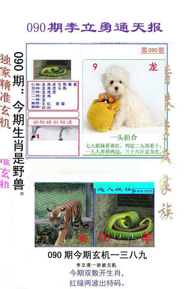 六合彩090期李立勇通天报