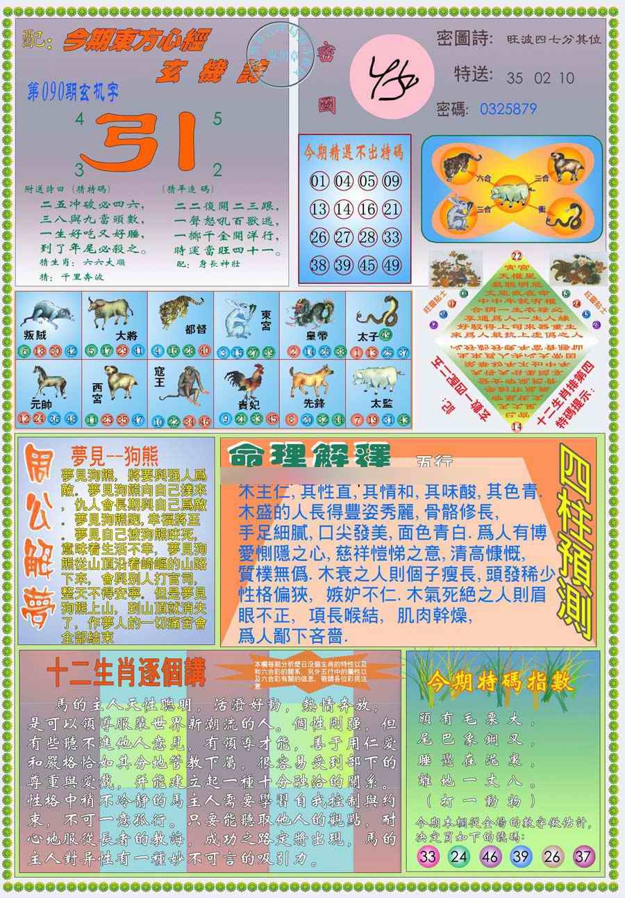 六合彩090期(新版)东方心经B
