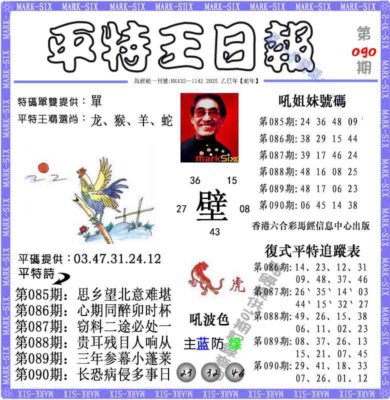 六合彩090期平特王日报（荐）