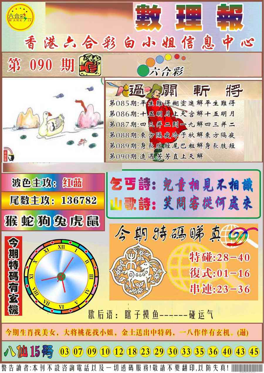 六合彩090期马经数理报