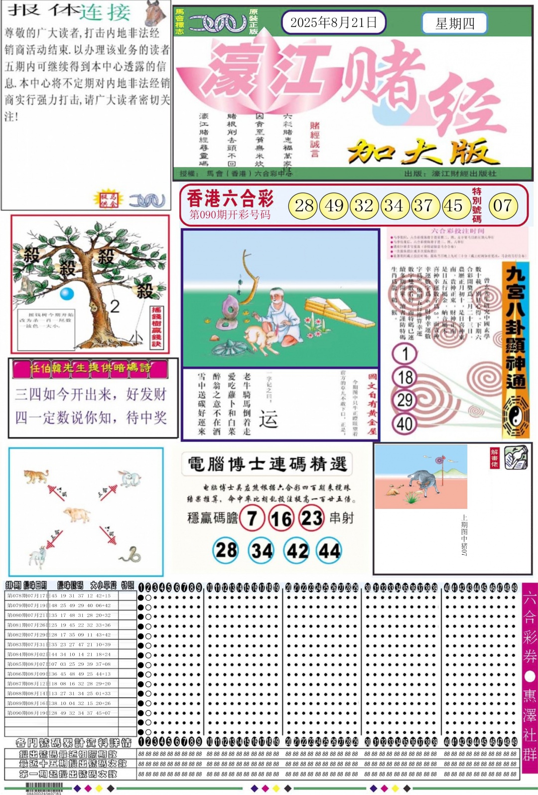 六合彩091期濠江赌经A加大版
