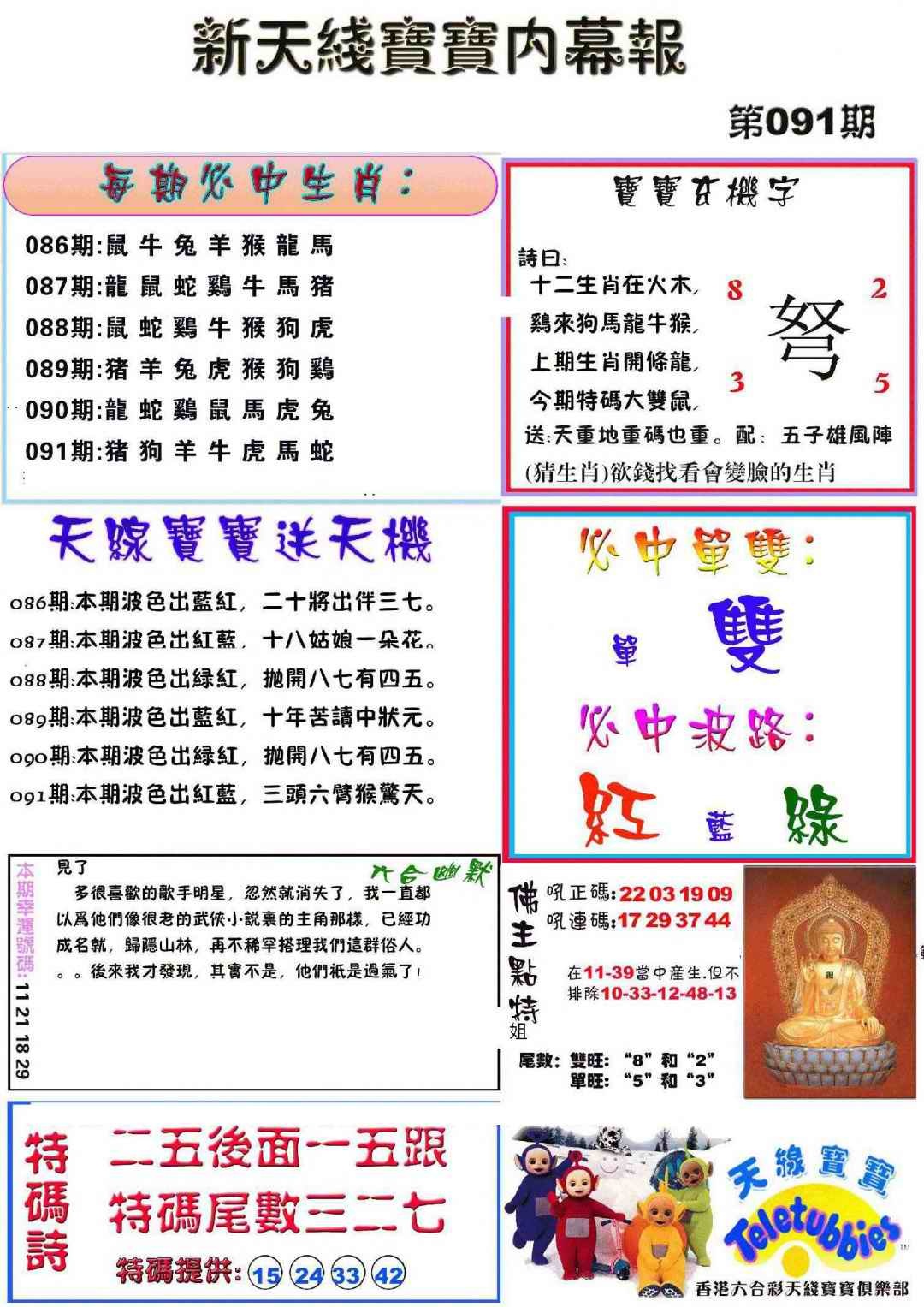 六合彩091期新天线宝宝(彩)