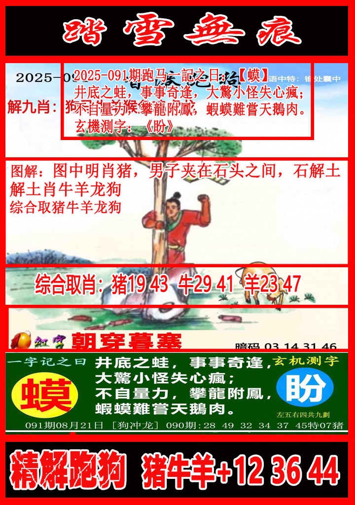 六合彩091期踏雪无痕解跑狗