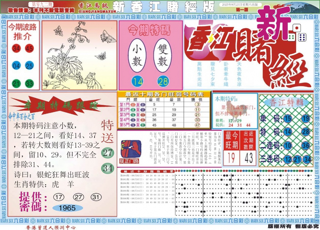 六合彩092期新香江赌经A